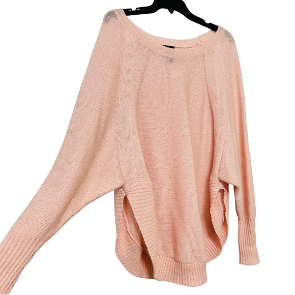Rue21 Oversized Cozy Knit Long Sleeve Curved Hem Sweater Blush Pink Sz XL - Picture 2 of 10
